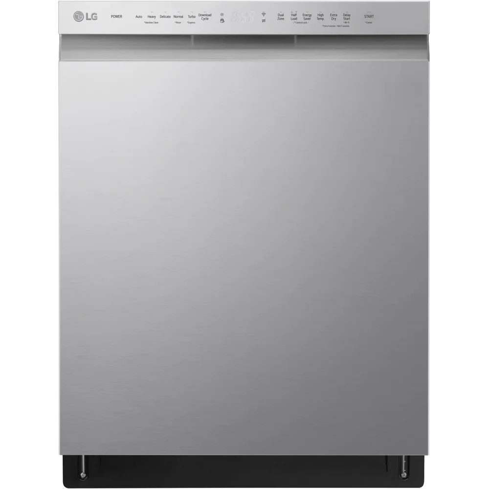 LG 24" Full Console Smart Dishwasher with 14 Place Settings and QuadWash Technology