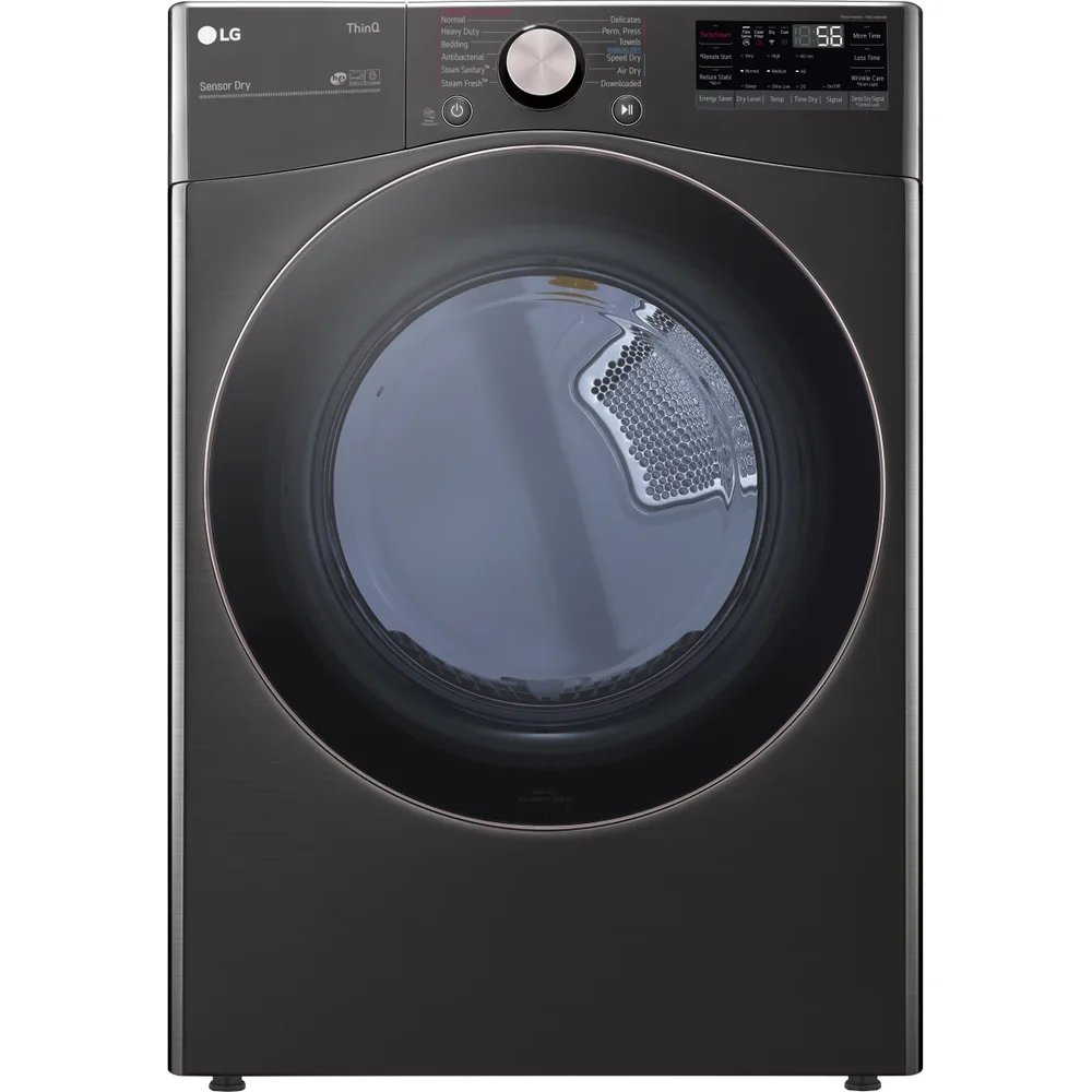 LG 7.4 cu. ft. 27" Smart Gas Dryer with Steam, Sensor Dry and 12 Programs - Black Steel
