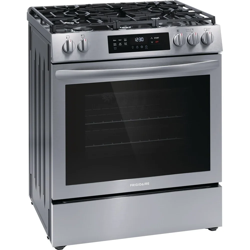 Frigidaire 30" Freestanding Gas Range with 5 Sealed Burners, 18,000 BTU Power Burner and Convection Bake - Stainless Steel