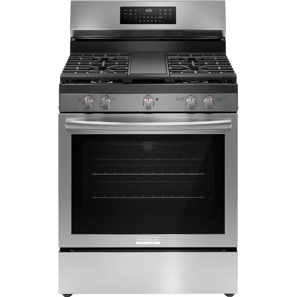 Frigidaire Gallery 30" Freestanding Gas Range with 5 Sealed Burners, Air Fry and Convection - Stainless Steel