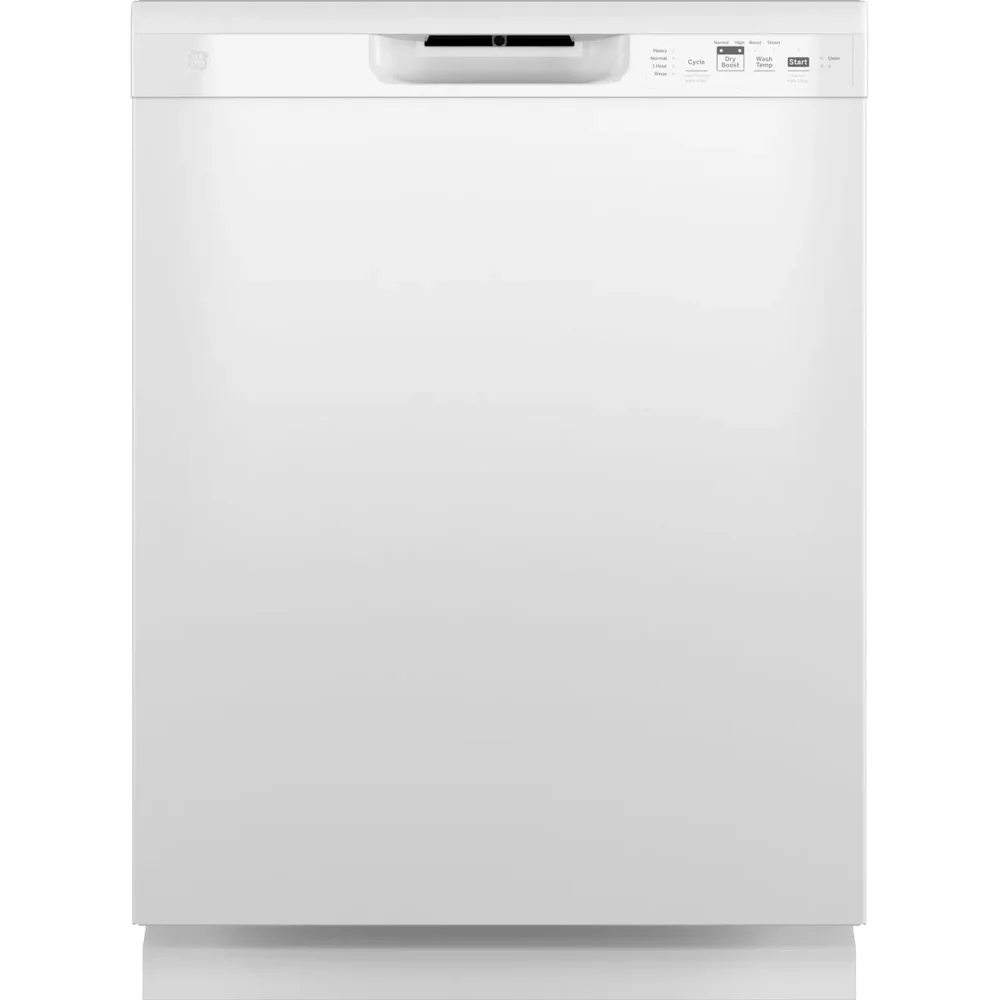 GE 24" Full Console Dishwasher with 14 Place Settings, 4 Wash Cycles, and Dry Boost™ in White