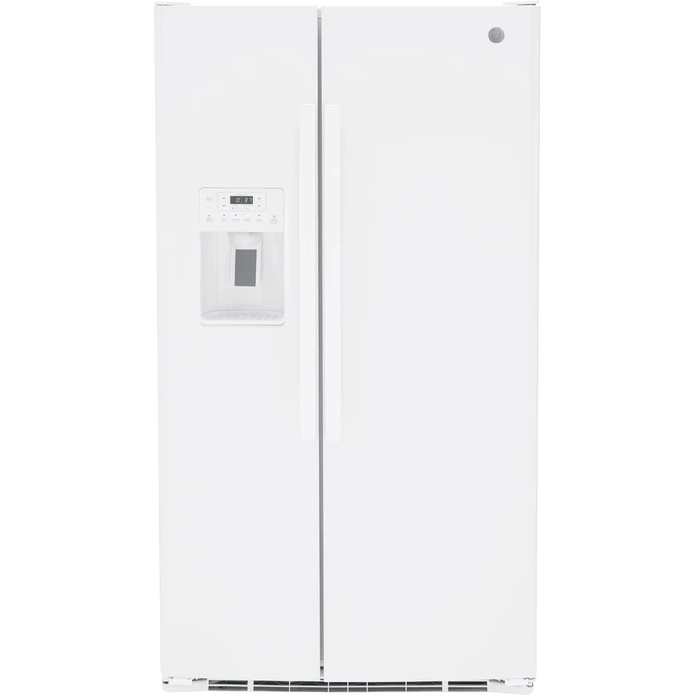 GE 25.3 Cu. Ft. Side-by-Side Refrigerator with External Dispenser in White
