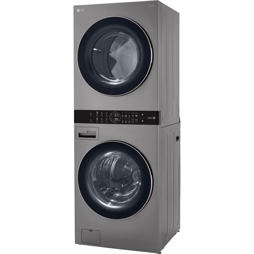 LG 27" Smart Gas WashTower Washer with Built-In Intelligence – Graphite Steel