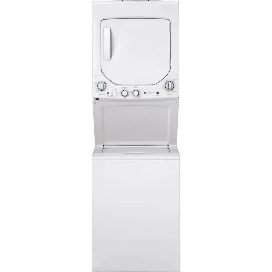 GUD24ESSMWW GE Unitized Spacemaker® 2.3 cu. ft. Capacity Washer with Stainless Steel Basket and 4.4 cu. ft. Capacity Electric Dryer