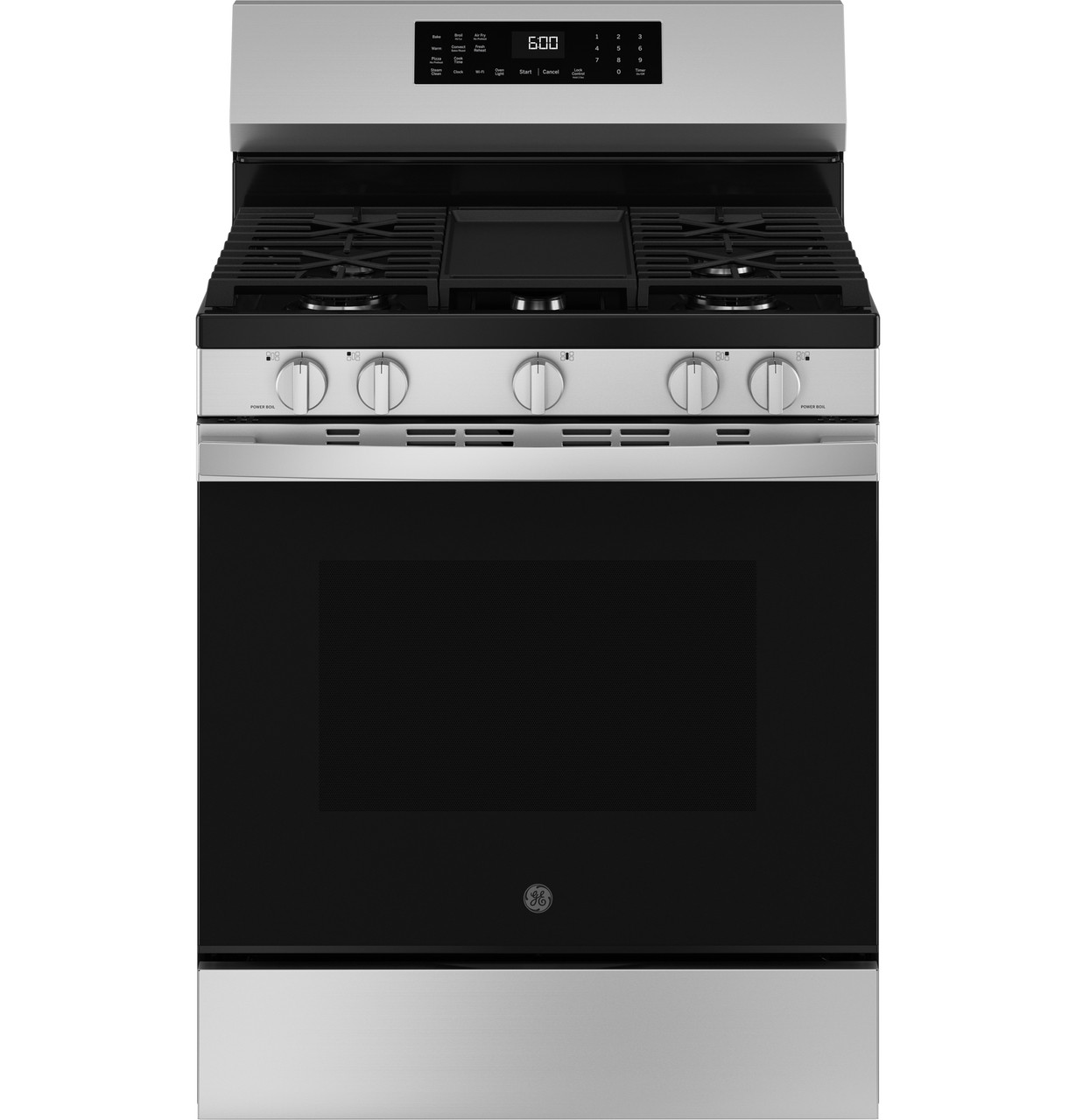 GGF600AVBB GE® 30″ Free-Standing Gas Convection Range with No Preheat Air Fry and EasyWash™ Oven Tray